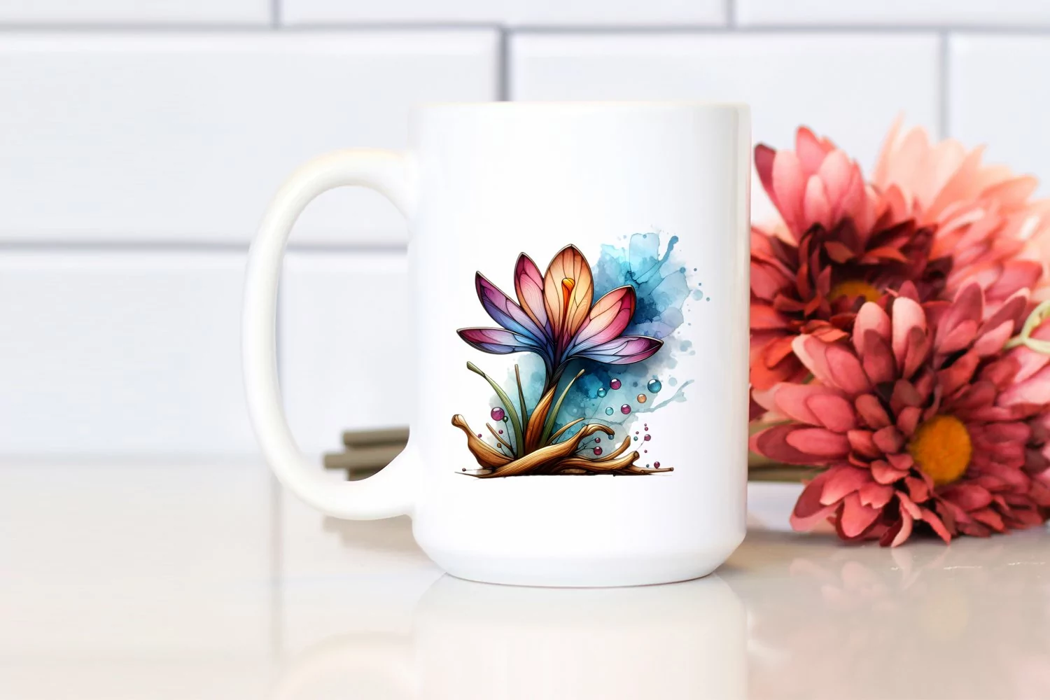 Abstract Crocus Watercolor Splash | Sublimation | Clipart product image 1