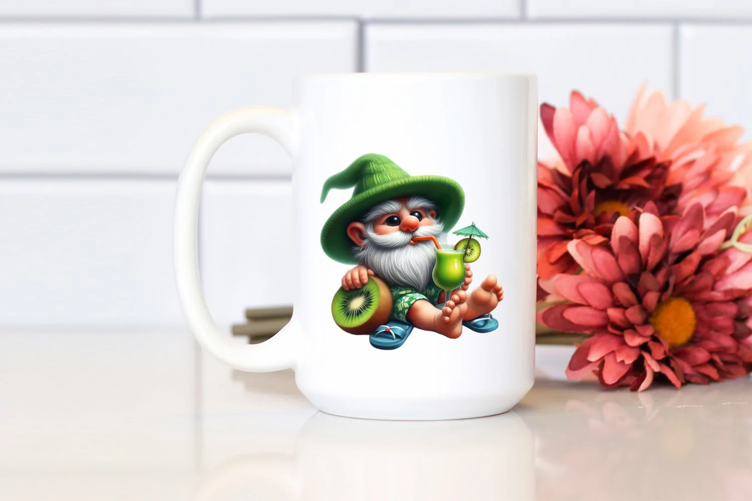 Detailed Painting of Gnome at the Beach | Sublimation | product image 1