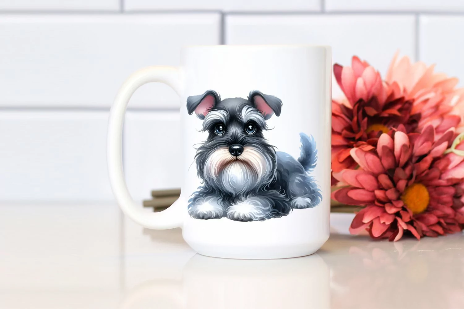 Miniature Schnauzer Cute Watercolor Clipart | Sublimation product image 1