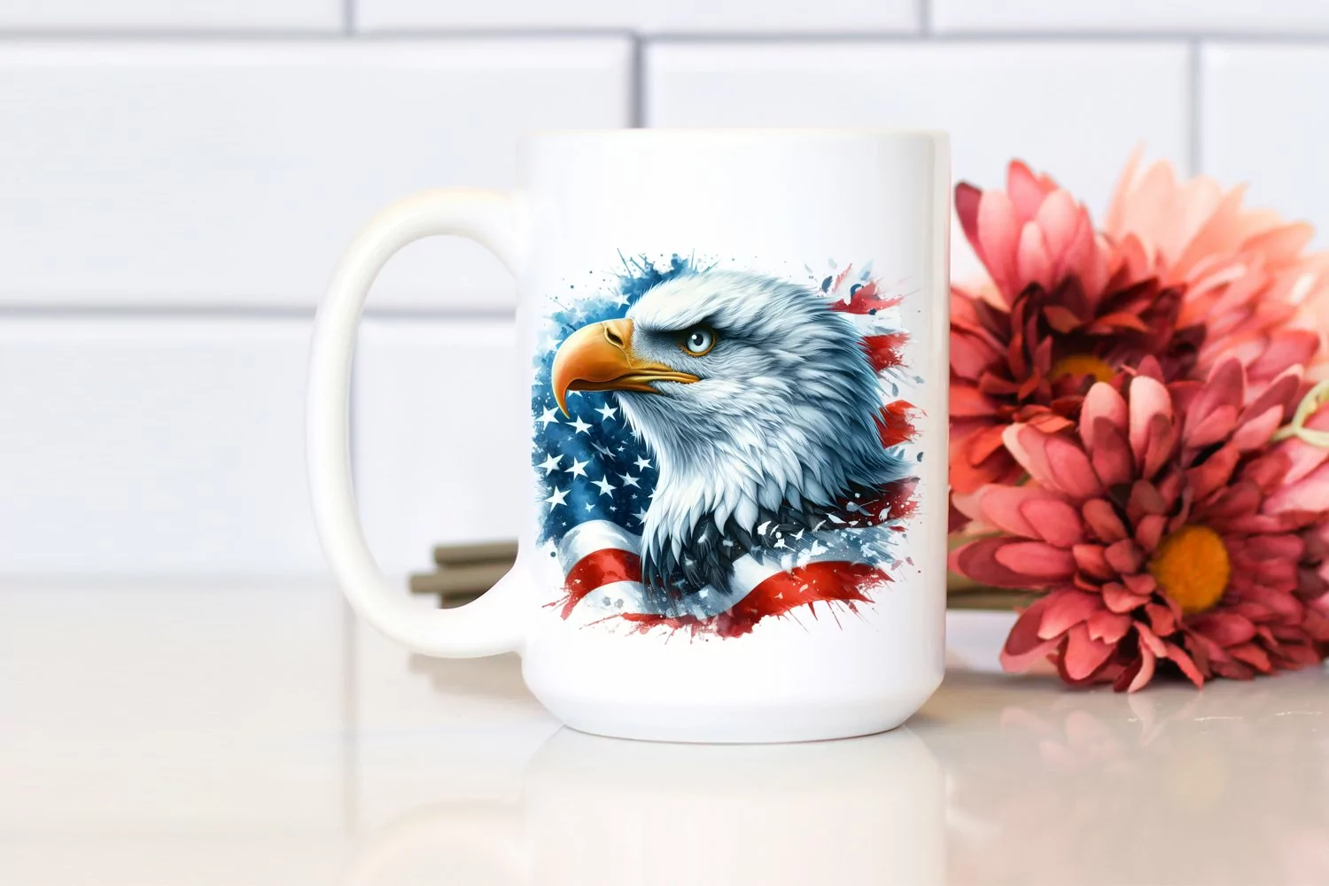 Detailed Watercolor Patriotic Bald Eagle | Sublimation | product image 1