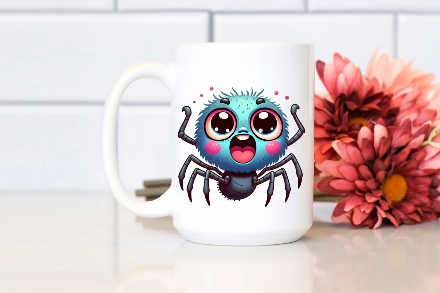 Enthusiastic Cartoon Spider with Big Eyes | Clipart product image 1