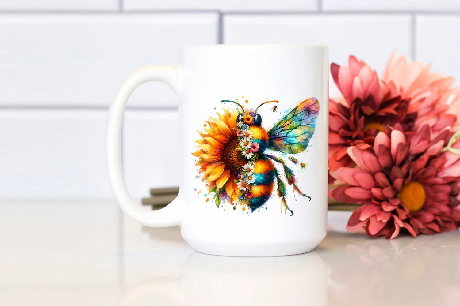 Vibrant Bee Sunflower PNG product image 1