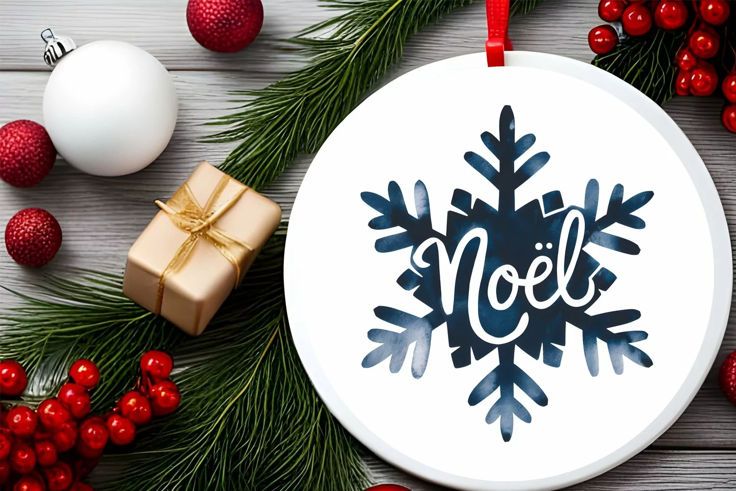 Noel Snowflake Sublimation PNG product image 1