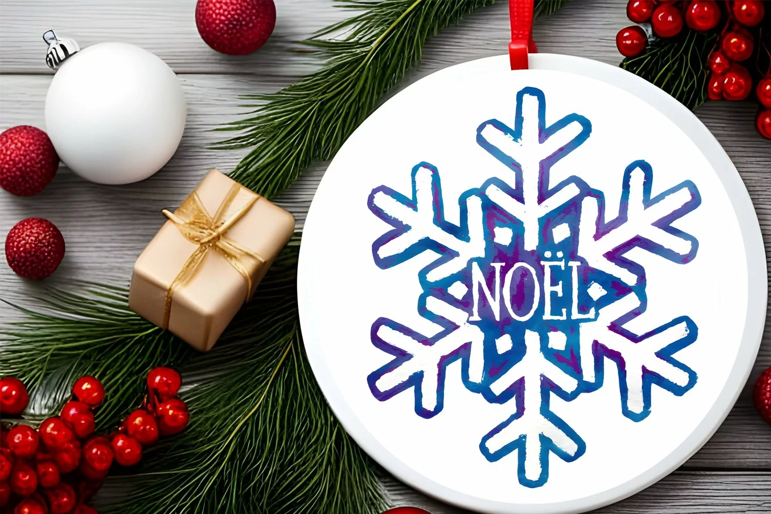 Noel Snowflake Sublimation PNG product image 1