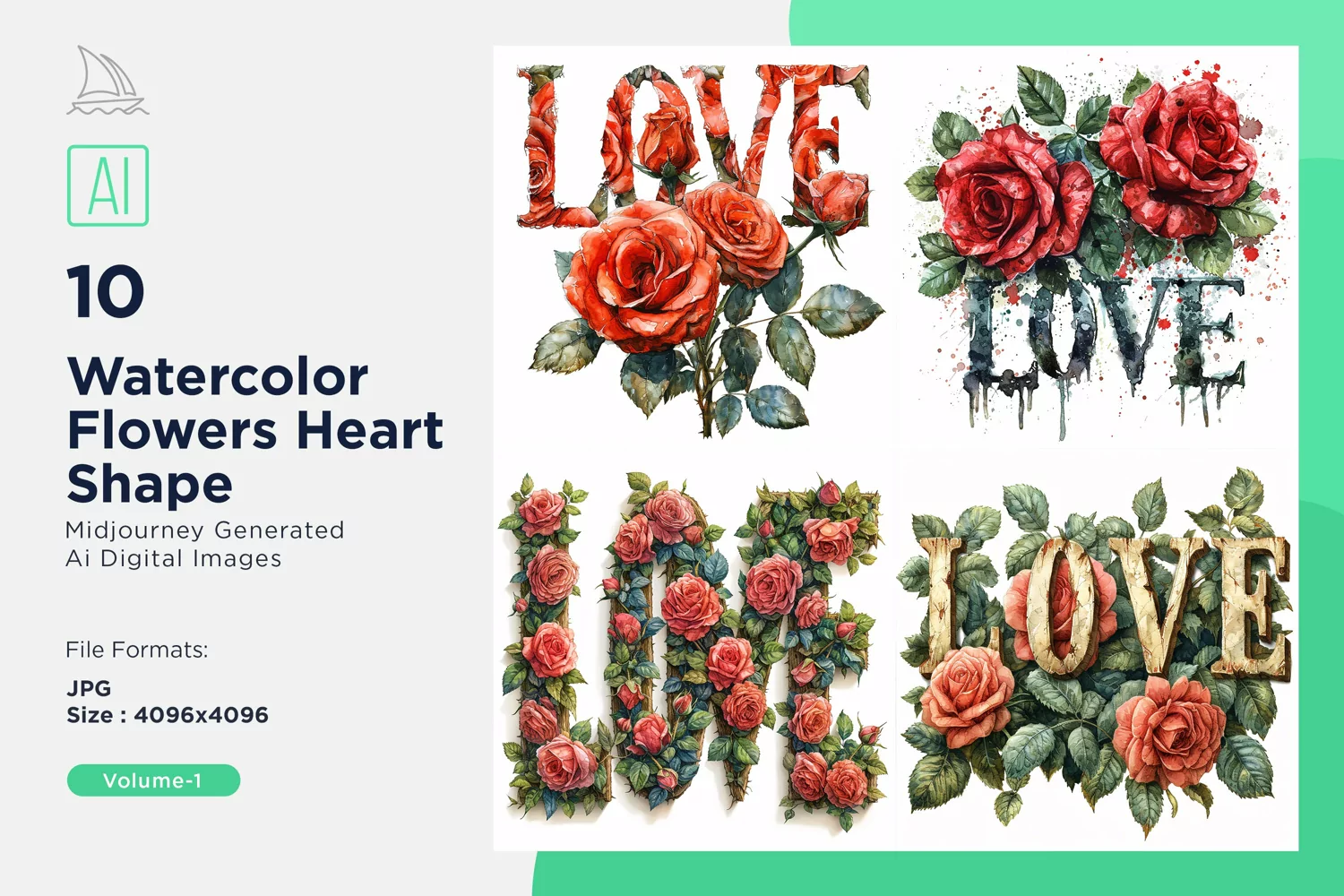 Flowers Heart Shape Love's Tapestry A Valentine's Mosaic product image 1