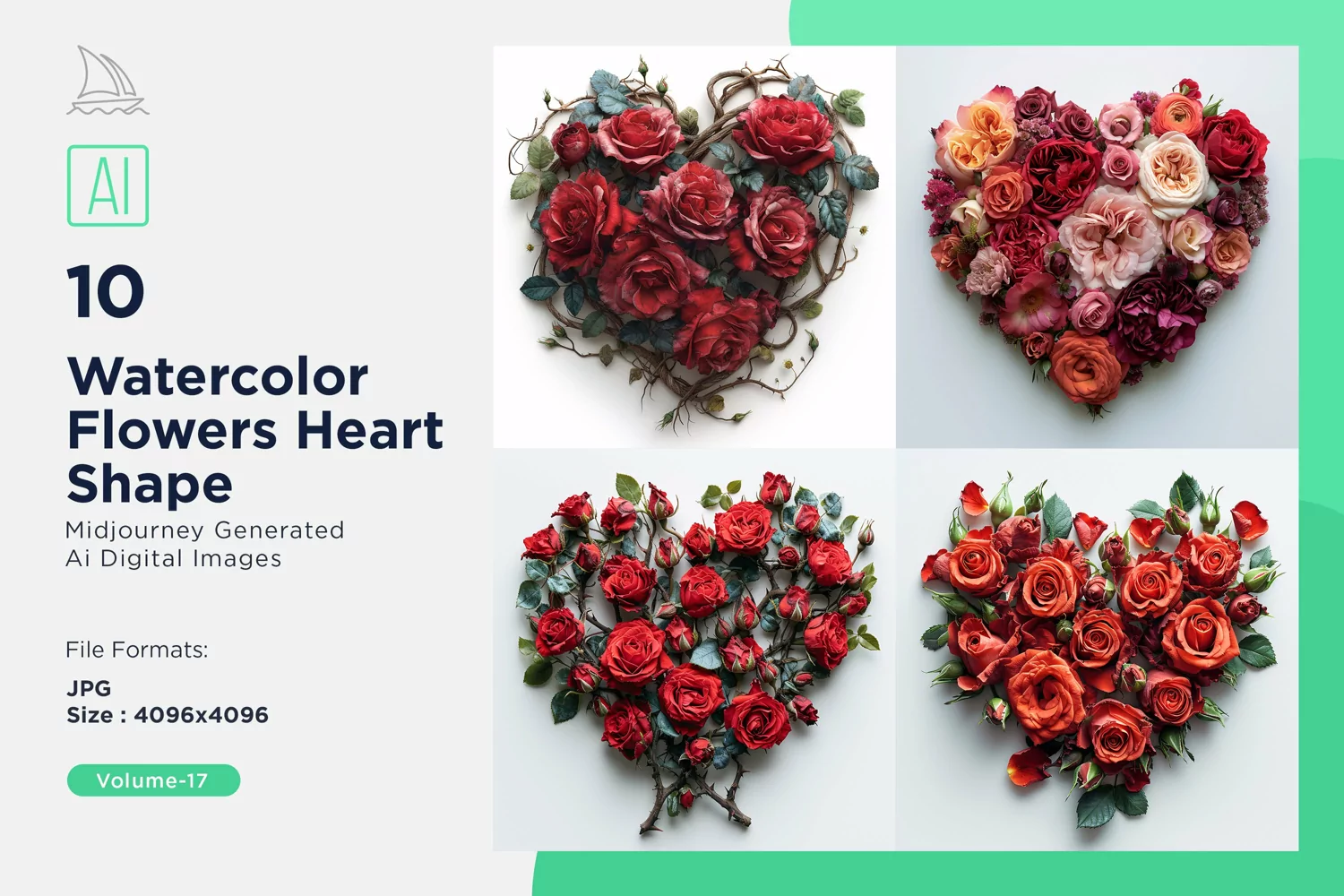 Flowers Heart Shape Celebrating Love product image 1