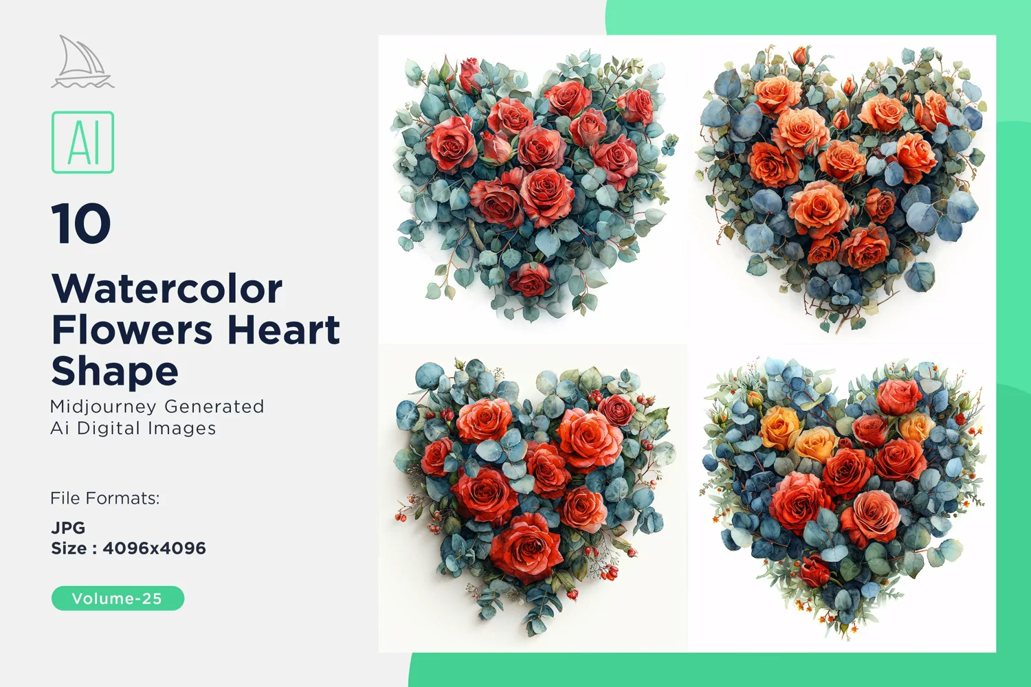 Flowers Heart Shape Celebrating Love product image 1