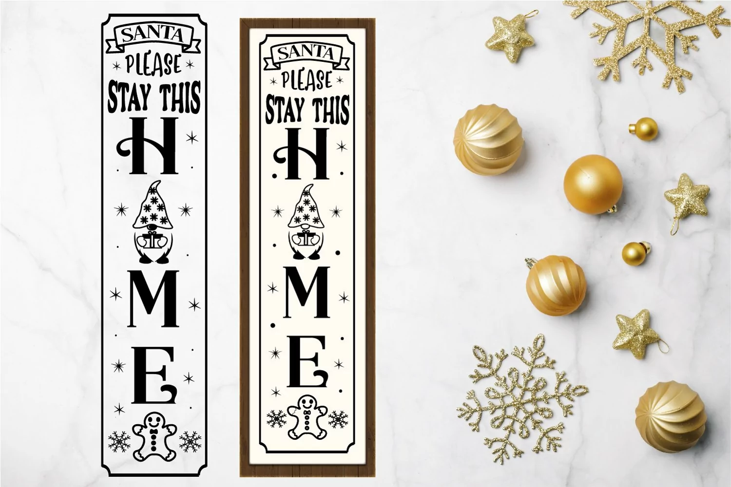 Christmas Porch Sign SVG. Vertical Porch Sign. product image 1