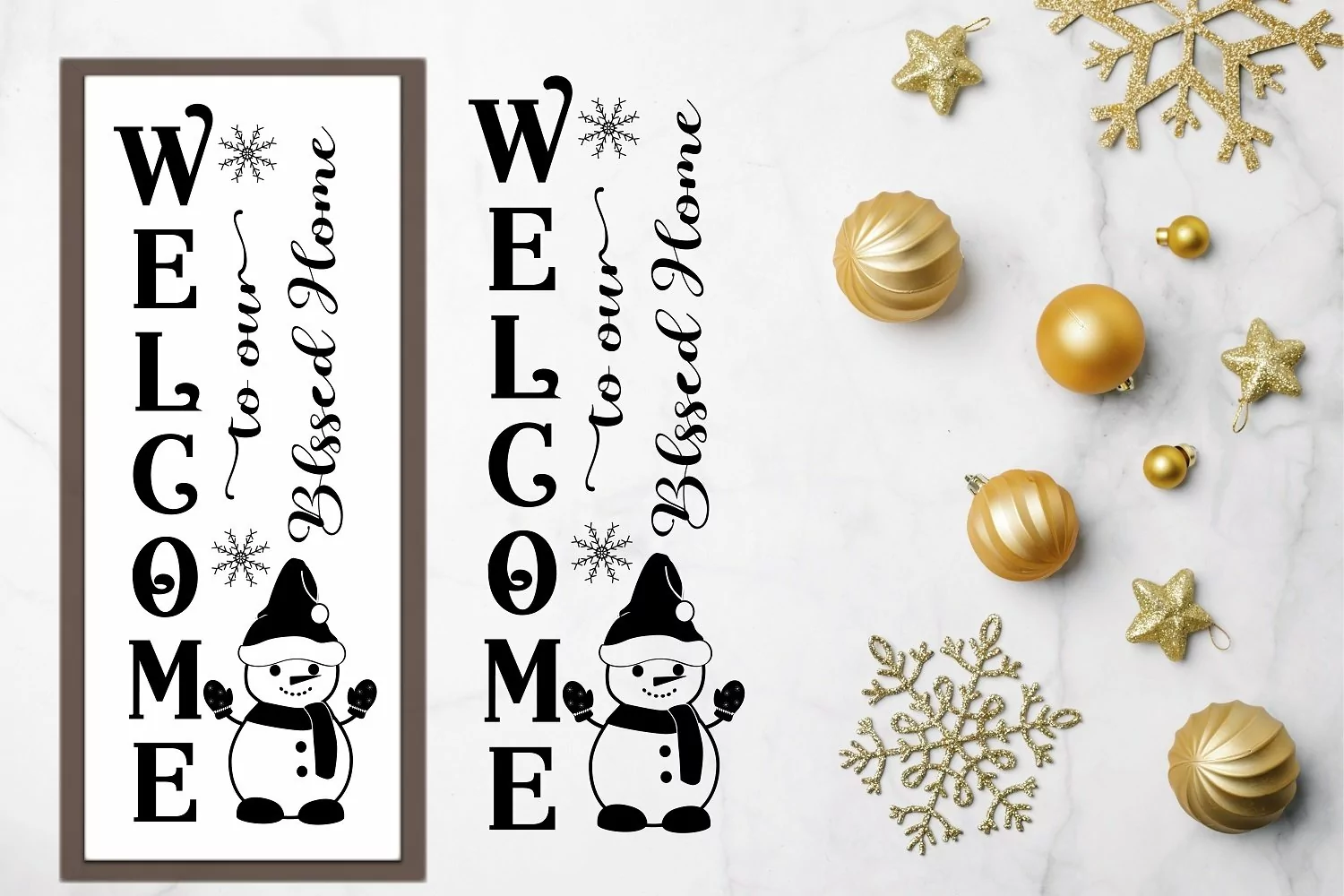 Christmas Welcome Porch Sigh SVG, Farmhouse Sign SVG. product image 1