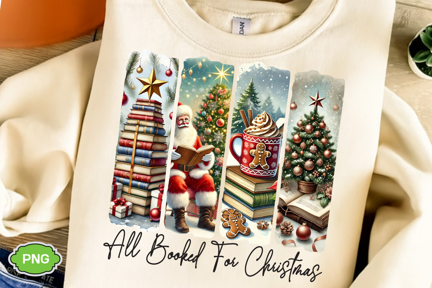 All Booked for Christmas PNG, Christmas Brushstroke PNG product image 1