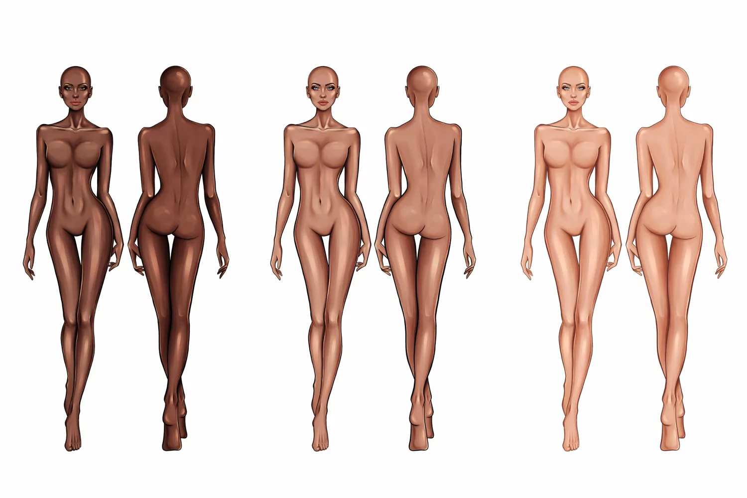 Model front and back, hair product image 1