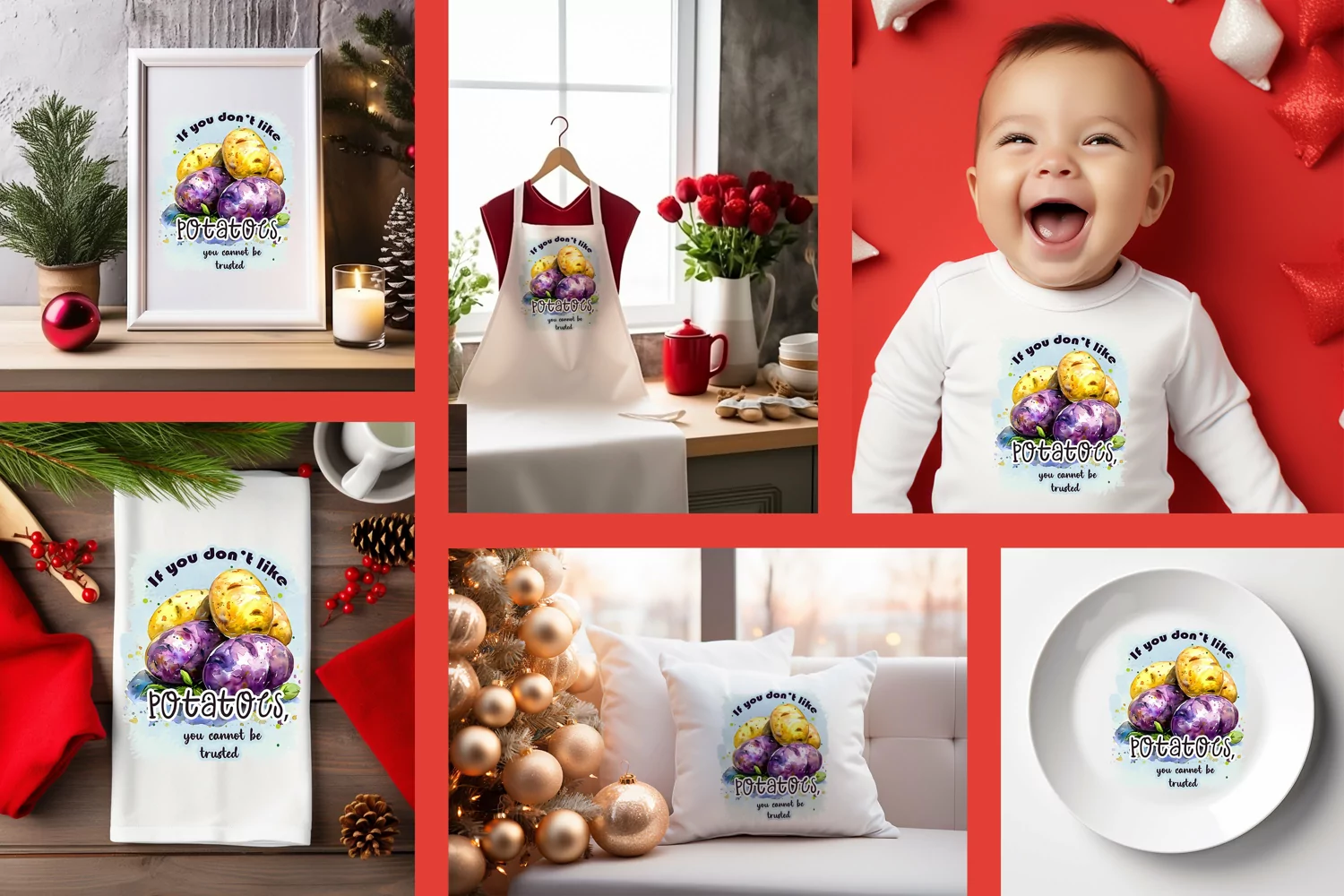 Potatoes lover| Kitchen Dish Towel Sublimation PNG product image 1