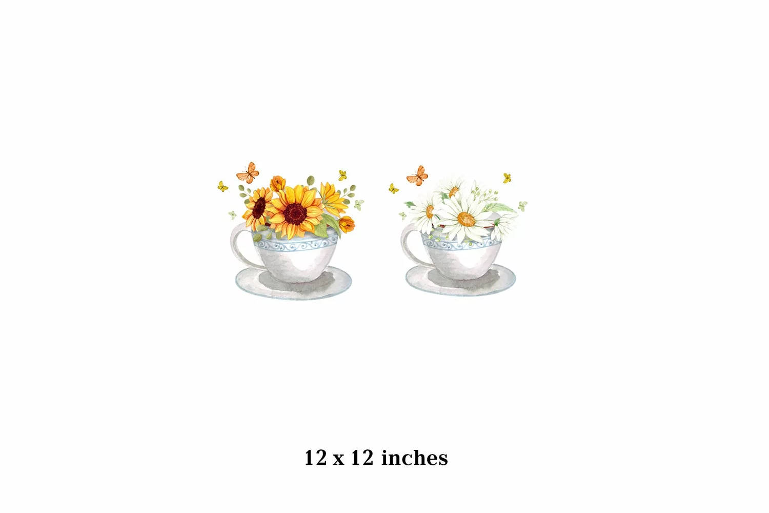 Watercolor illustration of flowers in a mug, Sunflowers product image 1