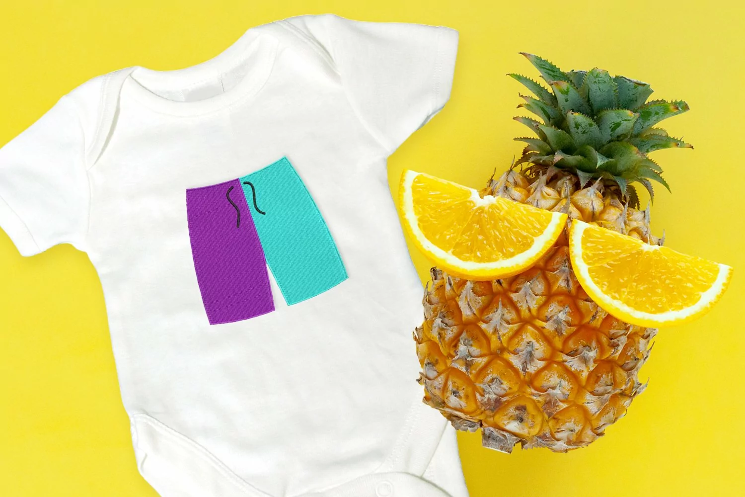 Colorblock Swim Trunks Shorts Mini Embroidery