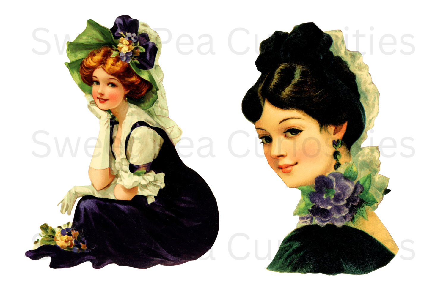 Victorian, Woman, Scraps, Ephemera, PNG, Clipart product image 1