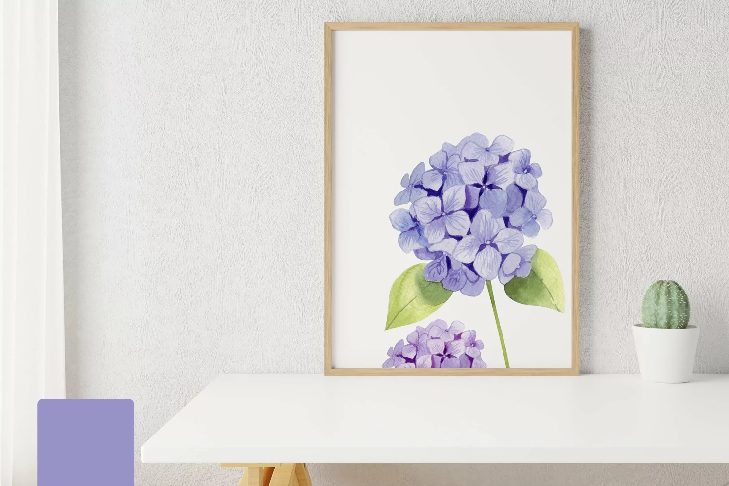 Poster flower watercolor of hydrangea product image 1