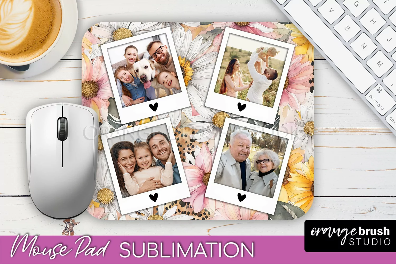 Photo Mouse Pad Sublimation, Floral Mouse Pad Picture Frame product image 1