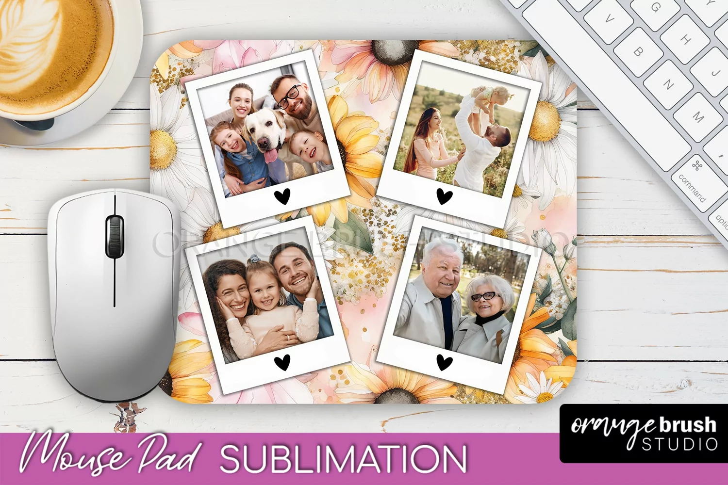 Photo Mouse Pad Sublimation, Floral Mouse Pad Picture Frame product image 1