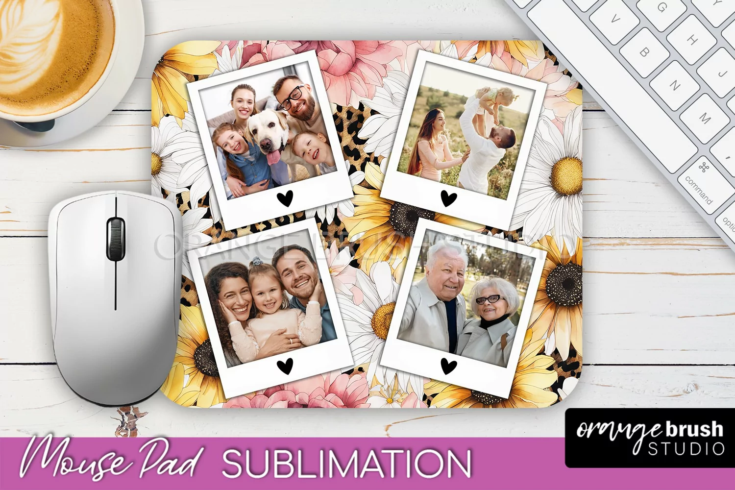 Photo Mouse Pad Sublimation, Floral Mouse Pad Picture Frame product image 1