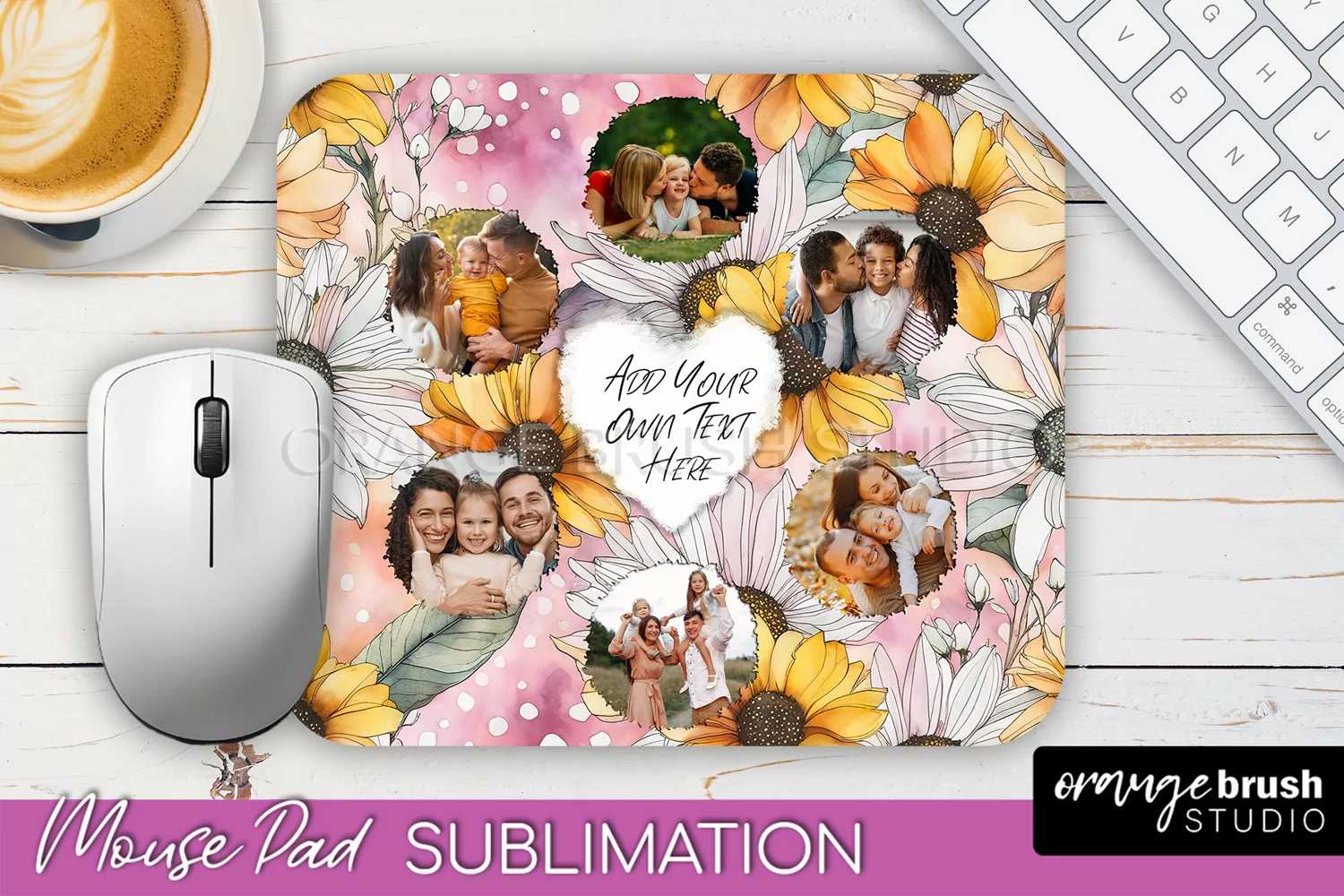 Photo Mouse Pad Sublimation, Floral Mouse Pad Picture Frame product image 1