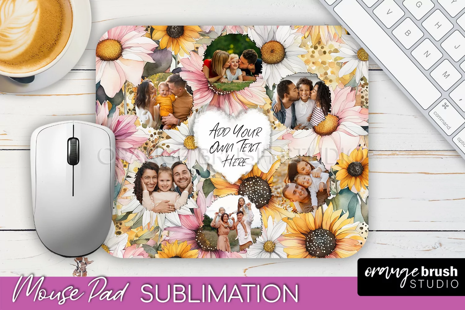 Photo Mouse Pad Sublimation, Floral Mouse Pad Picture Frame product image 1