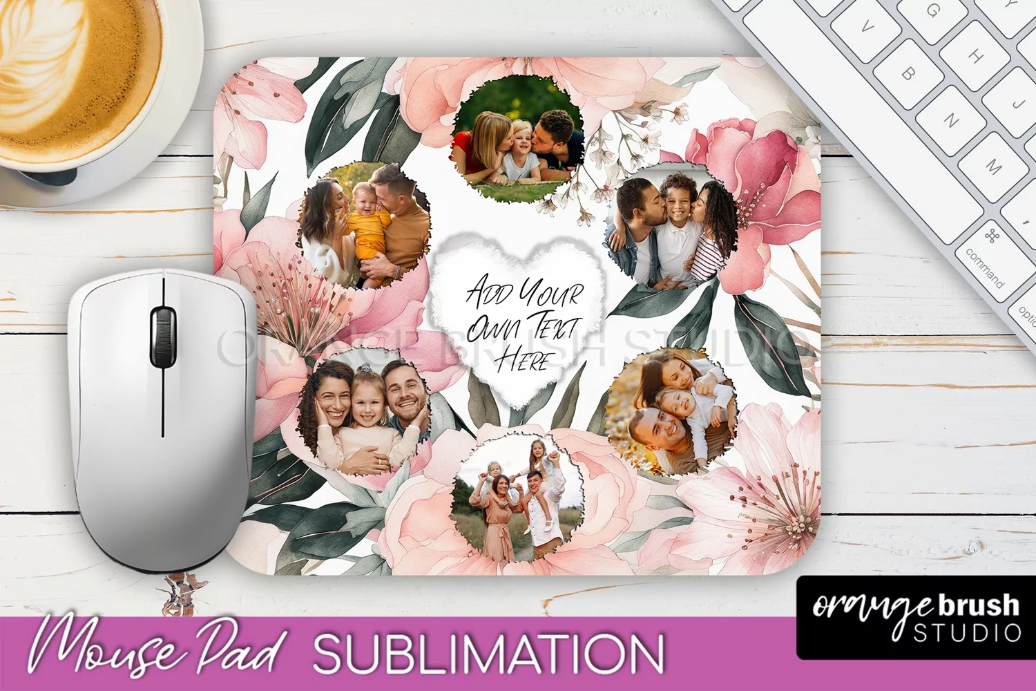 Photo Mouse Pad Sublimation, Floral Mouse Pad Picture Frame product image 1