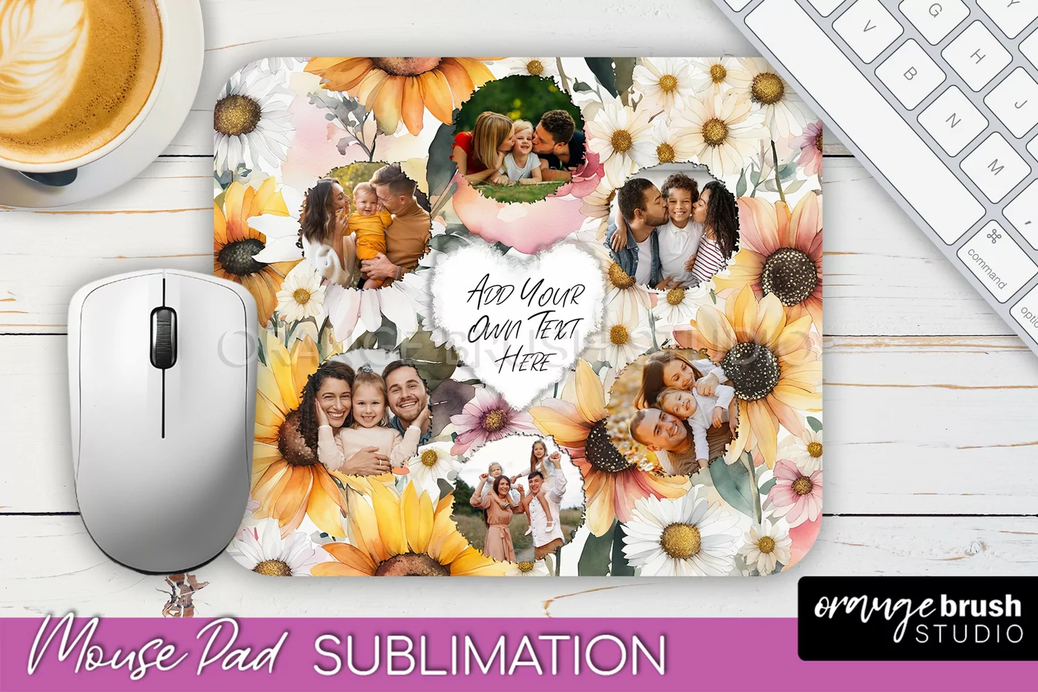 Photo Mouse Pad Sublimation, Floral Mouse Pad Picture Frame product image 1
