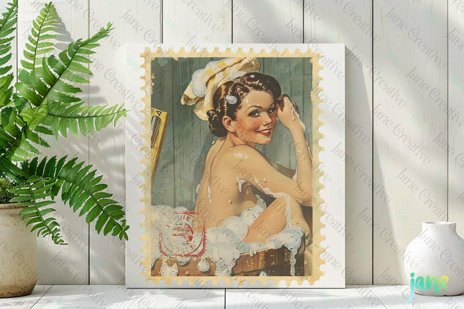Pin-Up Girl Postage Stamps Sublimation product image 1