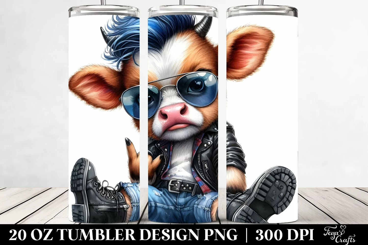Vibrant Cute Baby Cow Aggressive Jeans | 20 oz Tumbler product image 1