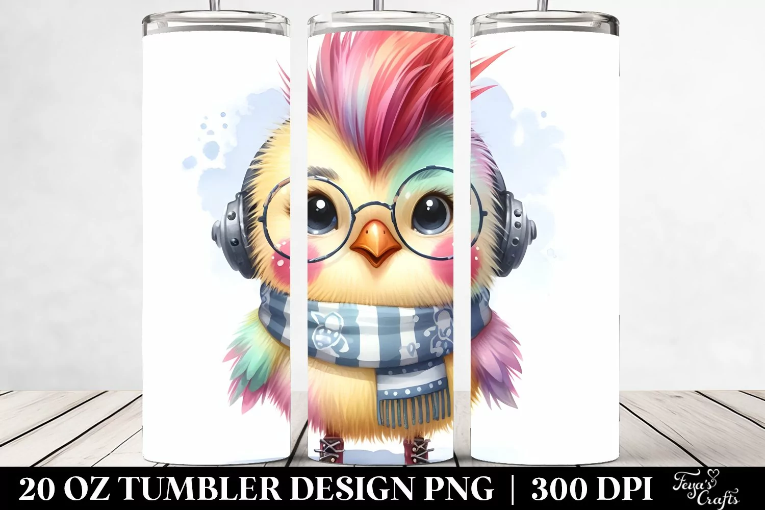 Goofy Chicken in Winter Clothes Clipart product image 1