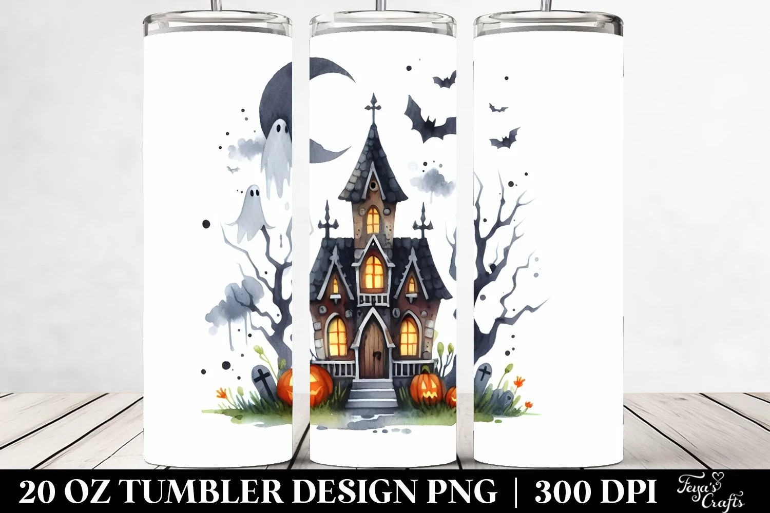 Funny Halloween Haunted House Clipart 20 Oz Tumbler product image 1