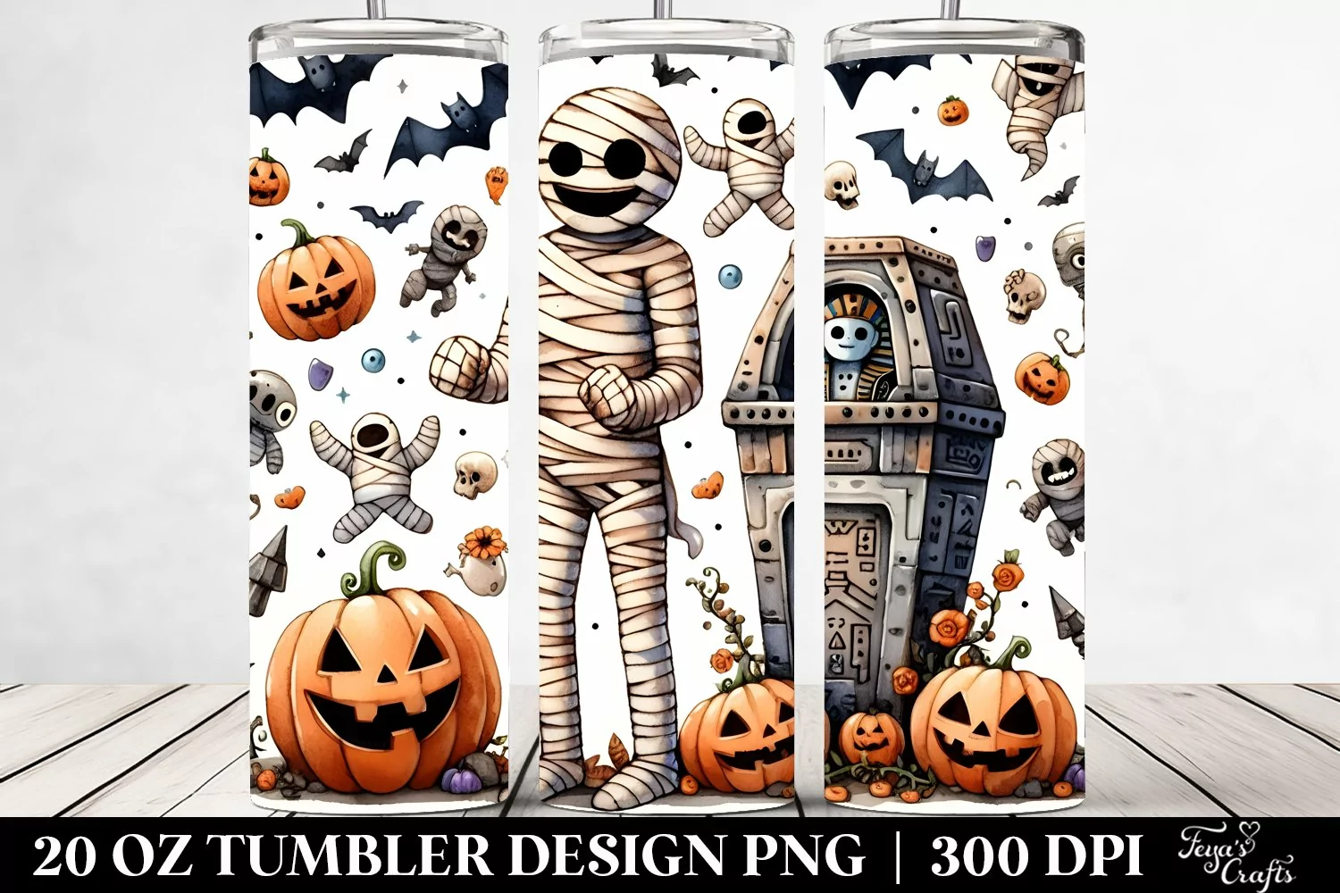Funny Halloween Mummy's Tomb Clipart product image 1