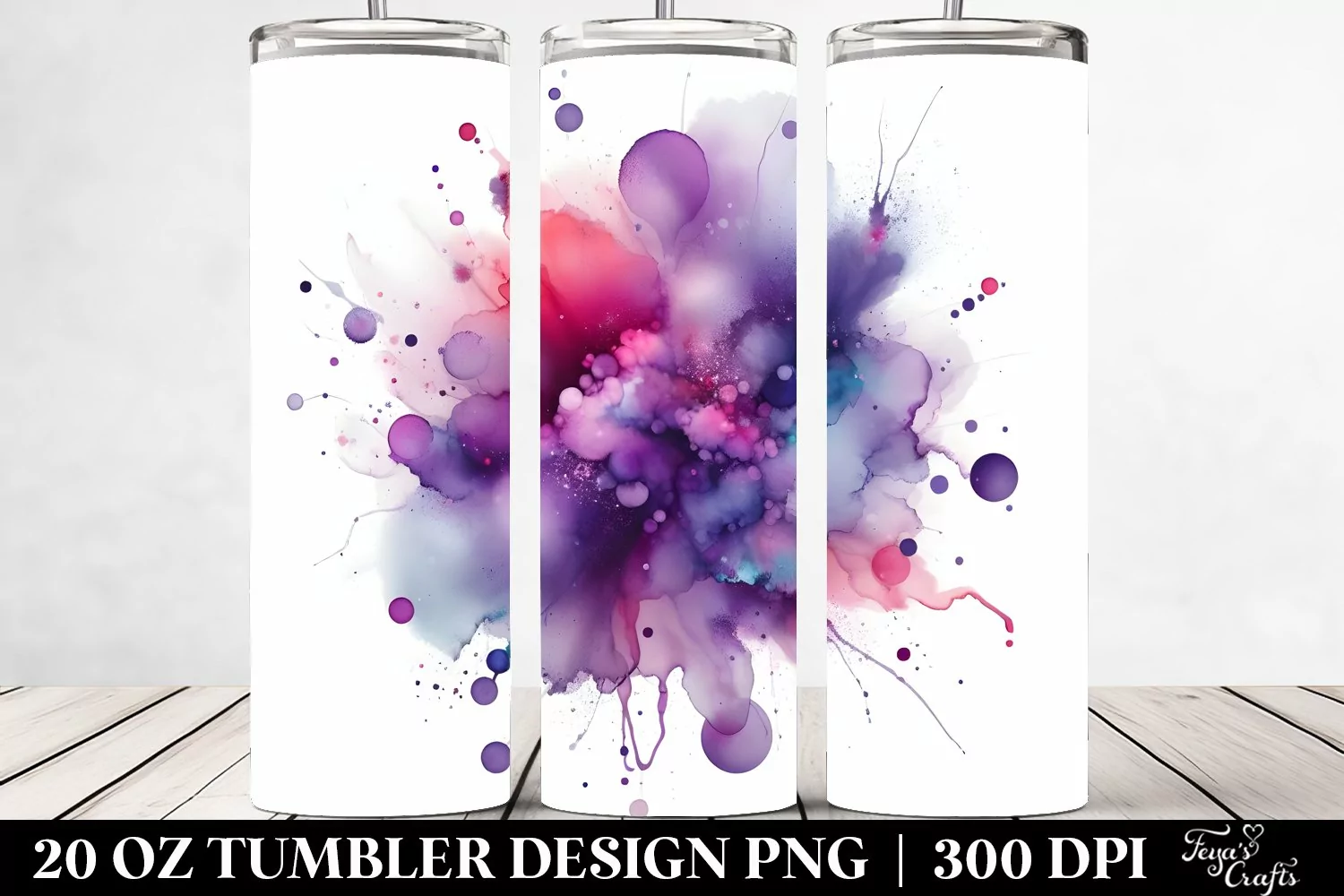 Colorful Purple Watercolor Particles | 20 Oz Tumbler product image 1