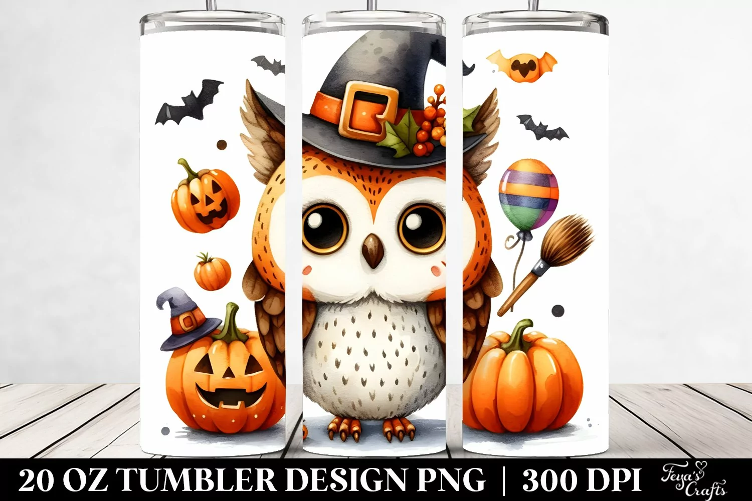 Simple Funny Halloween Owl Clipart product image 1