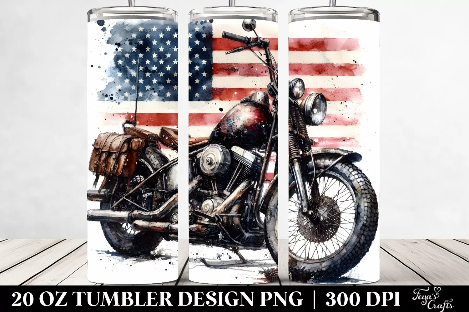 Watercolor Vintage Dirty Motorcycle | 20 oz Tumbler product image 1
