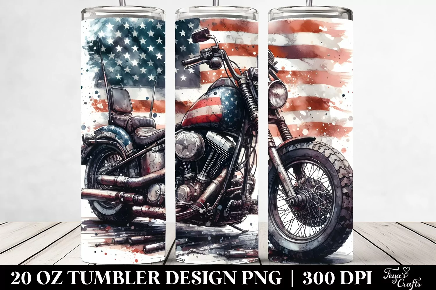 Watercolor Vintage Dirty Motorcycle | 20 oz Tumbler product image 1