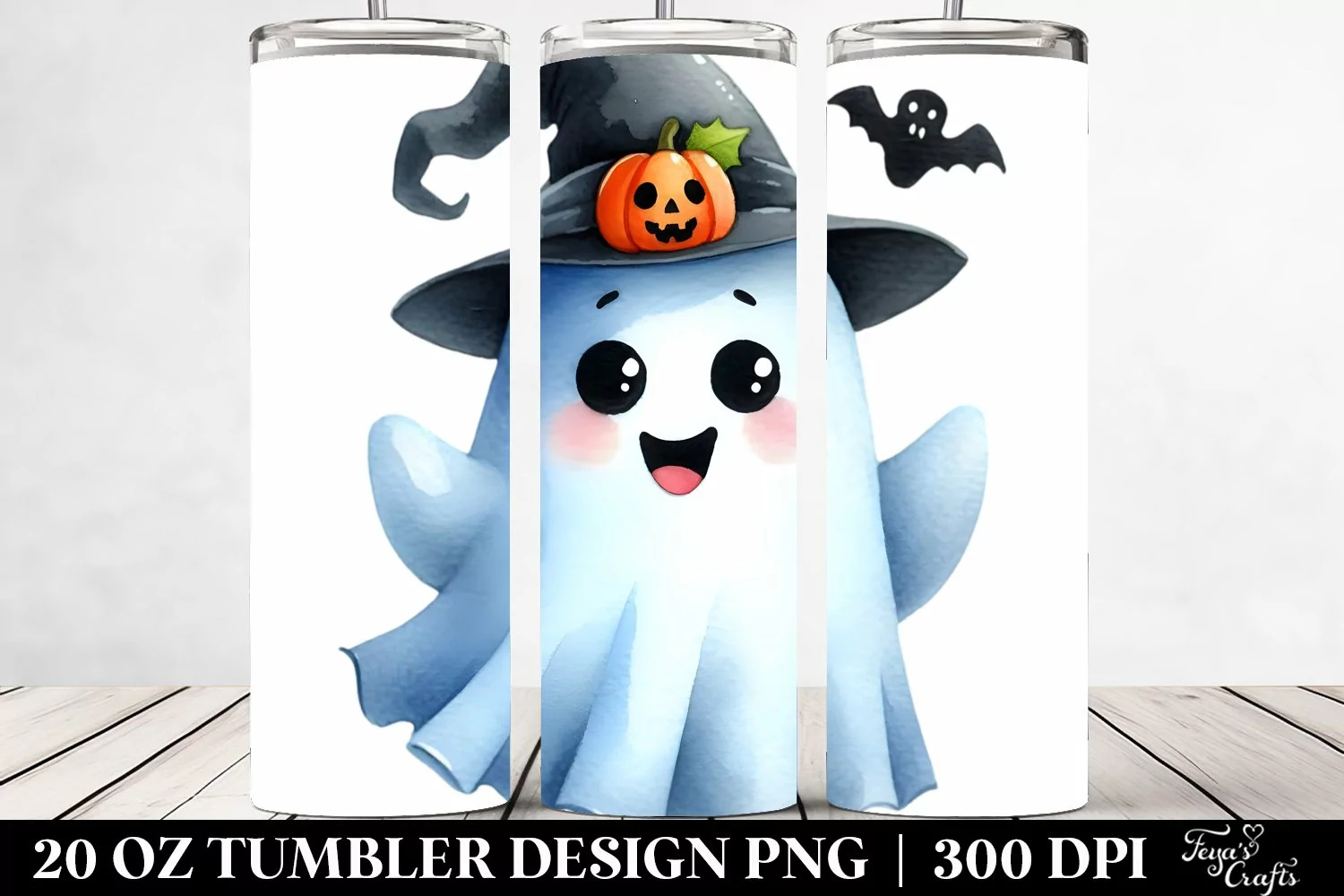 Funny Halloween Ghost Clipart, High-Res 20 Oz Tumbler product image 1