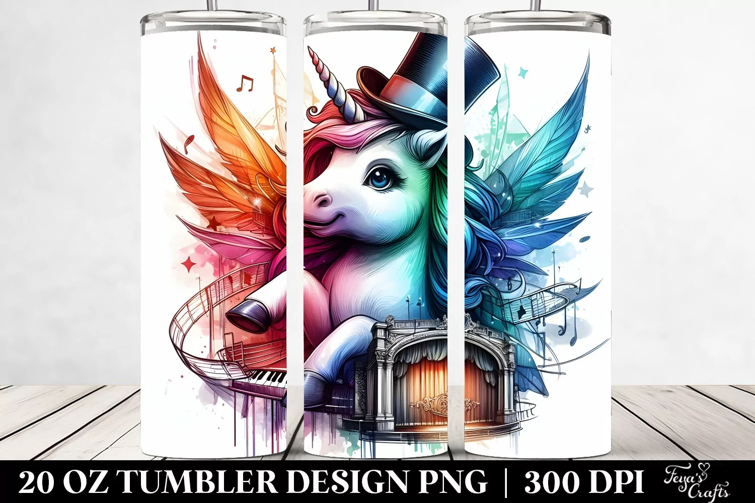 Artistic Baby Unicorn Broadway Stage. 20 Oz Tumbler product image 1