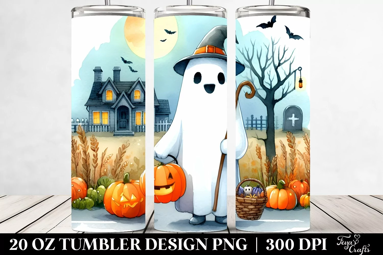 Simple Funny Halloween Clipart, Transparent 20 Oz Tumbler product image 1