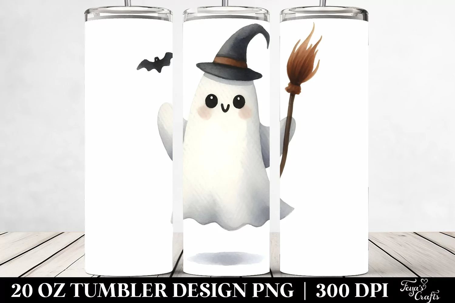 Simple Funny Ghost Halloween Clipart, Transparent 20 Oz product image 1