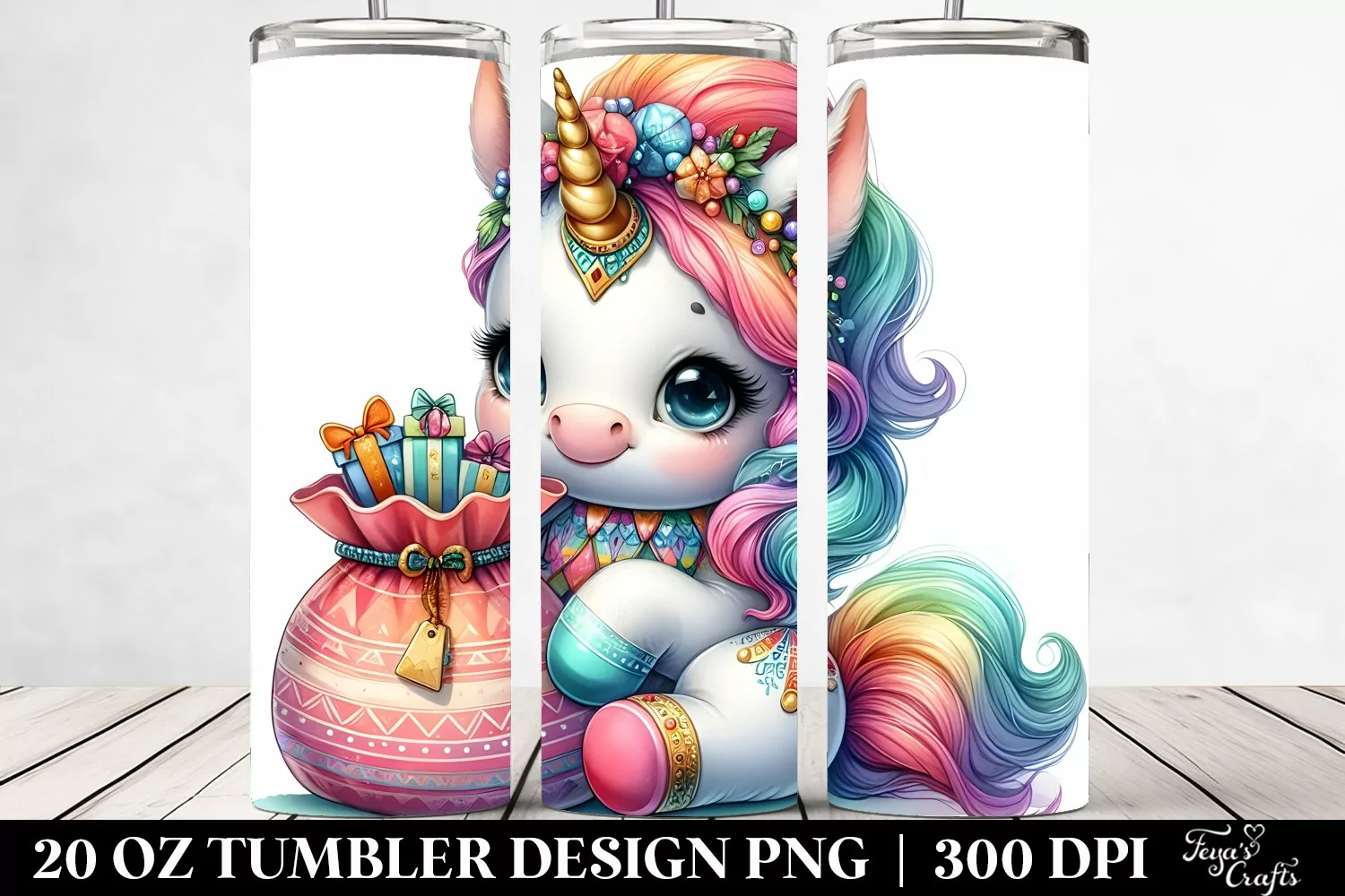 colorful Gifted Baby Unicorn. 20 Oz Tumbler Design product image 1