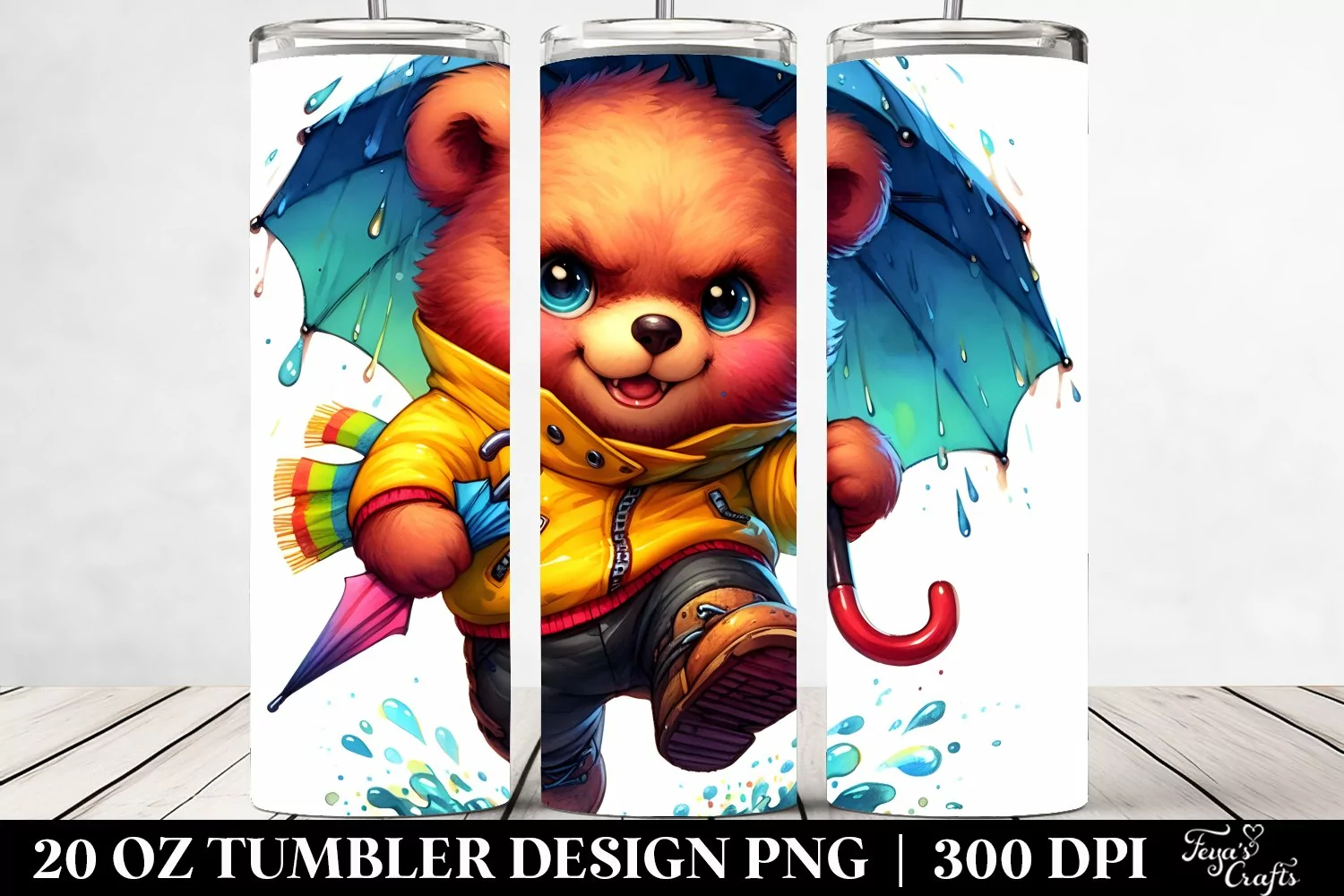 Cute Baby Bear Running with Cool Haircut | 20 oz Tumbler product image 1
