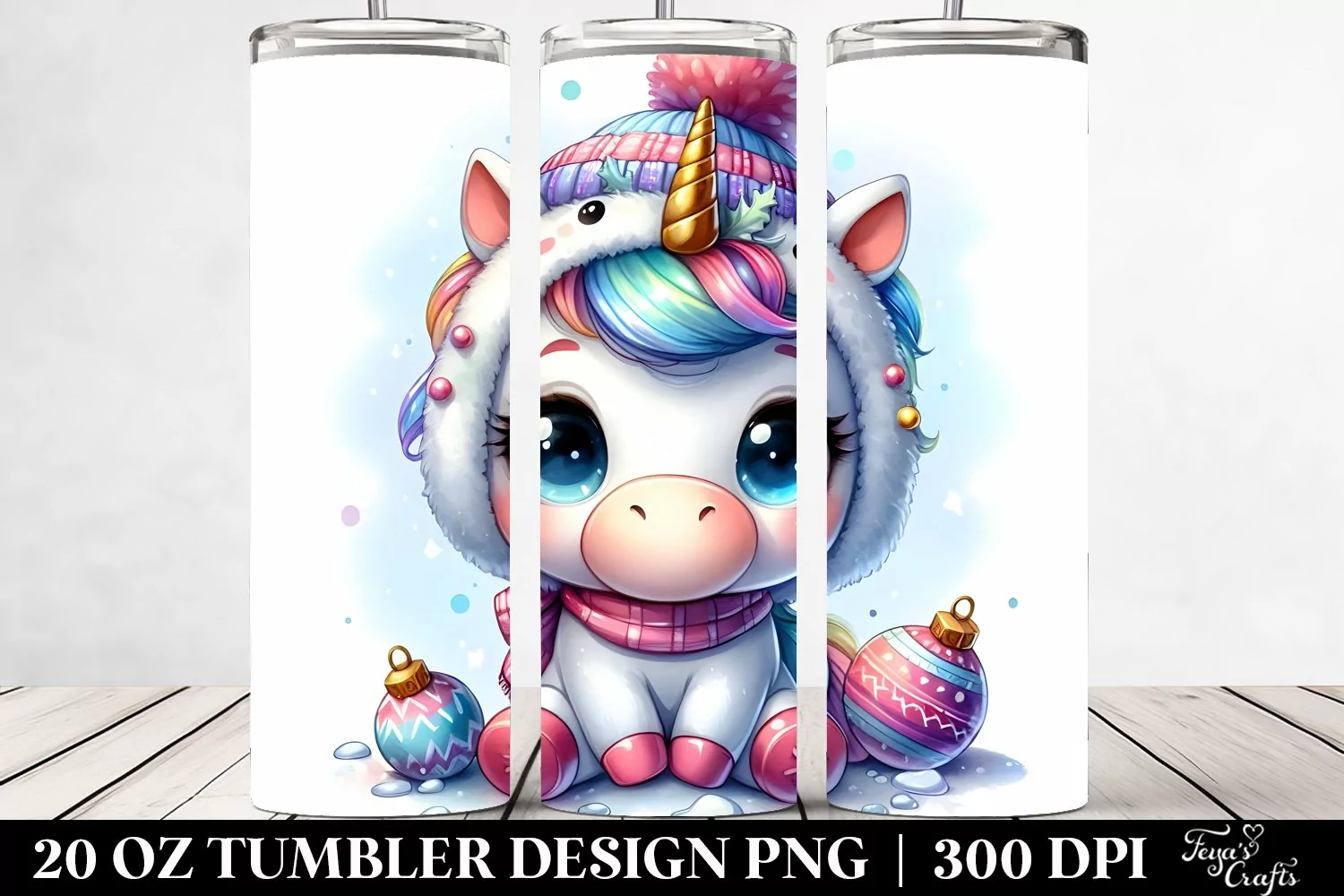 Cute Baby Unicorn in Winter Clothes Clipart product image 1