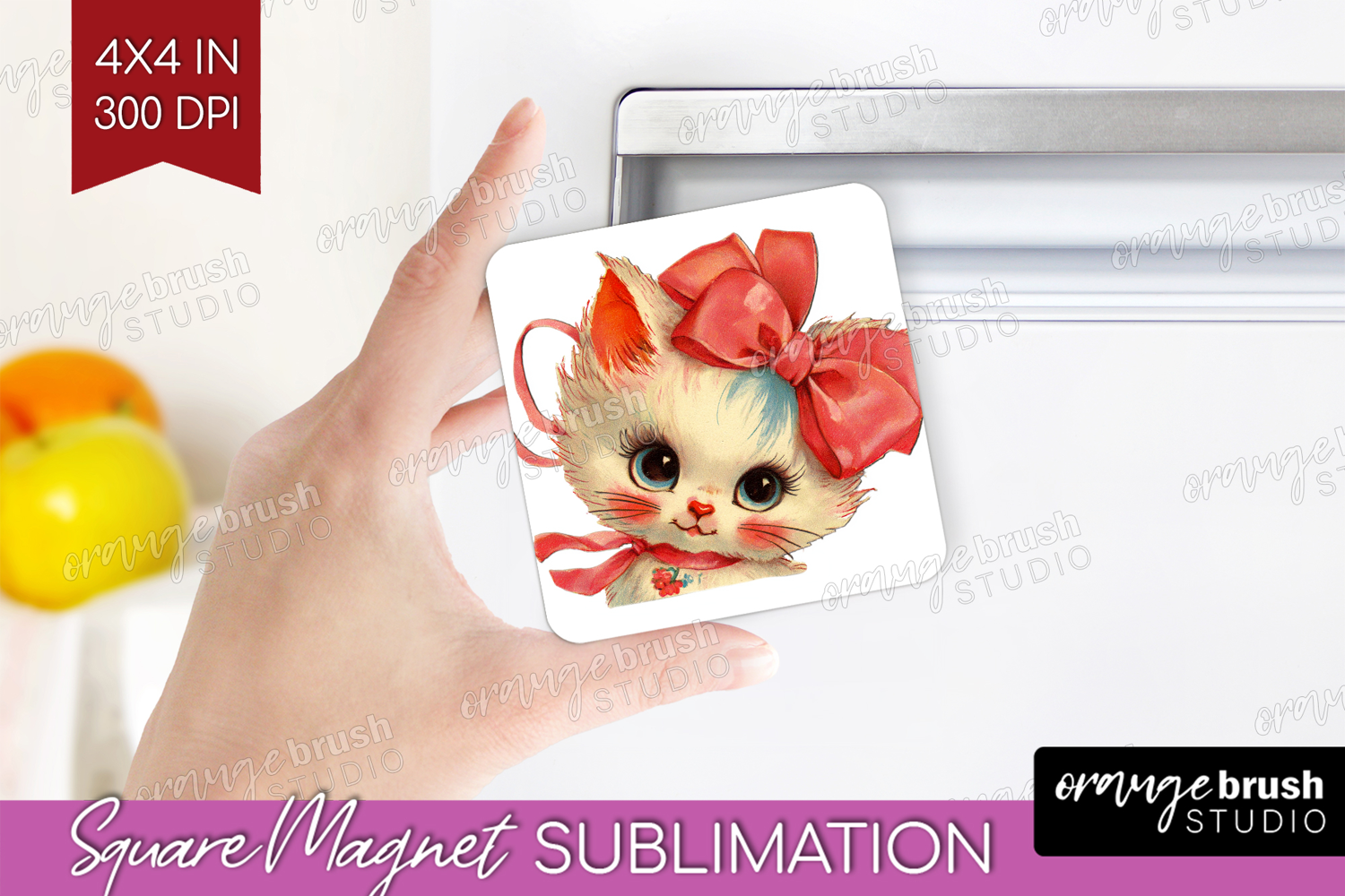 Vintage Valentines Day Magnet Sublimation - Retro Animal PNG product image 1