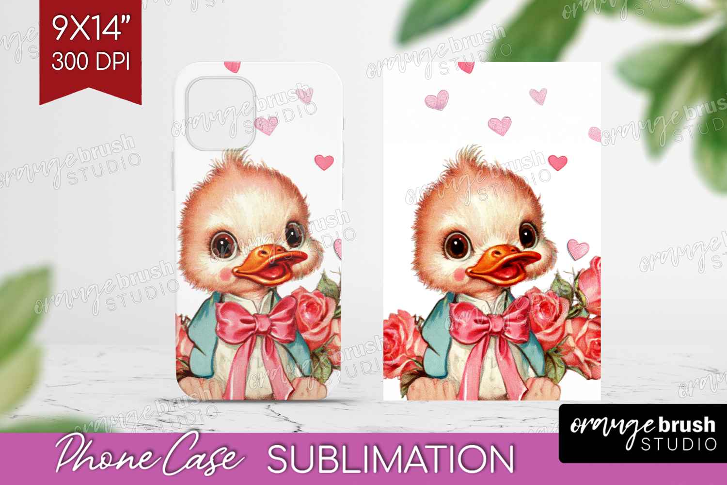 Vintage Valentines Day Phone Case PNG - Retro Animal Case product image 1