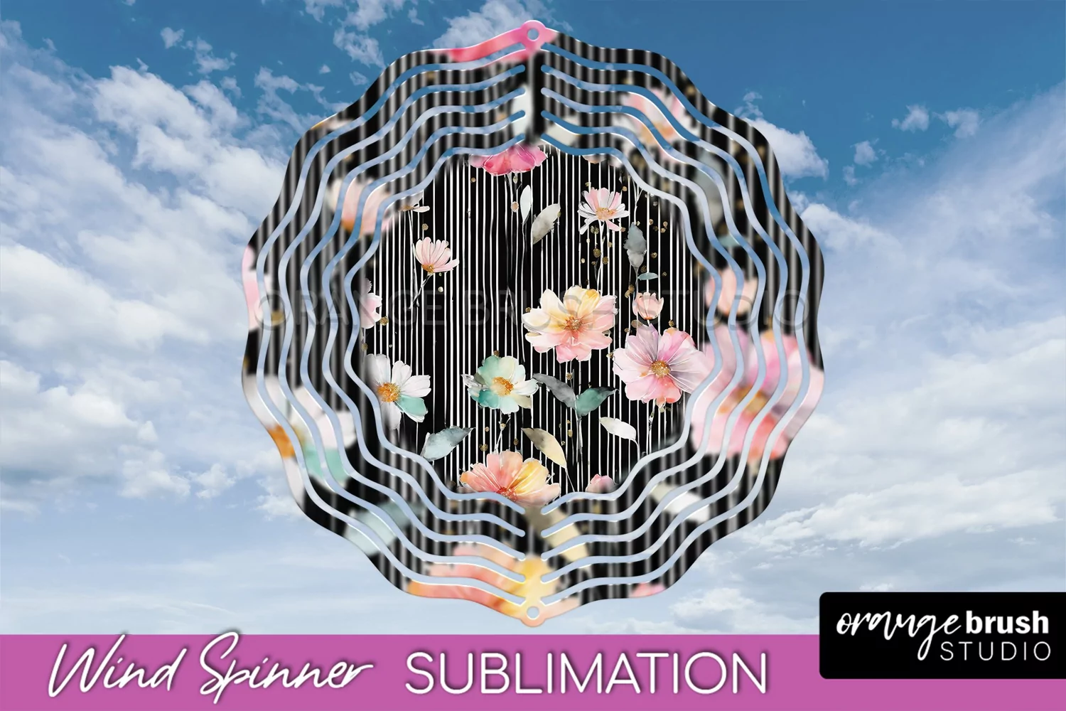 Pink Flowers Wind Spinner - Summer Wind Spinner Sublimation product image 1
