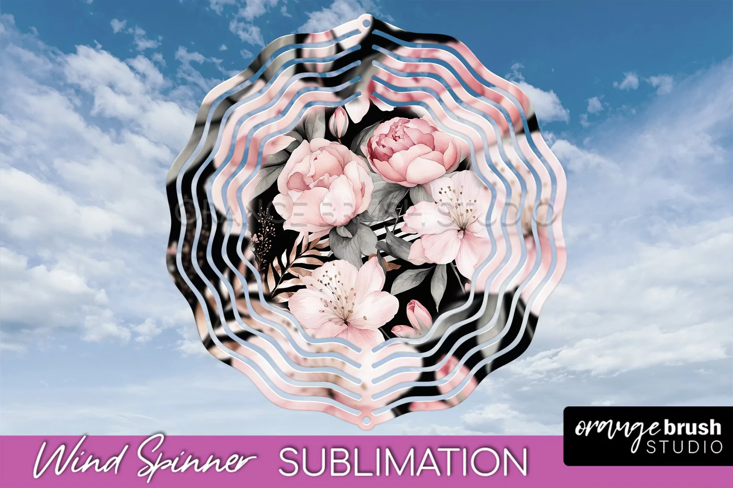 Pink Flowers Wind Spinner - Summer Wind Spinner Sublimation product image 1