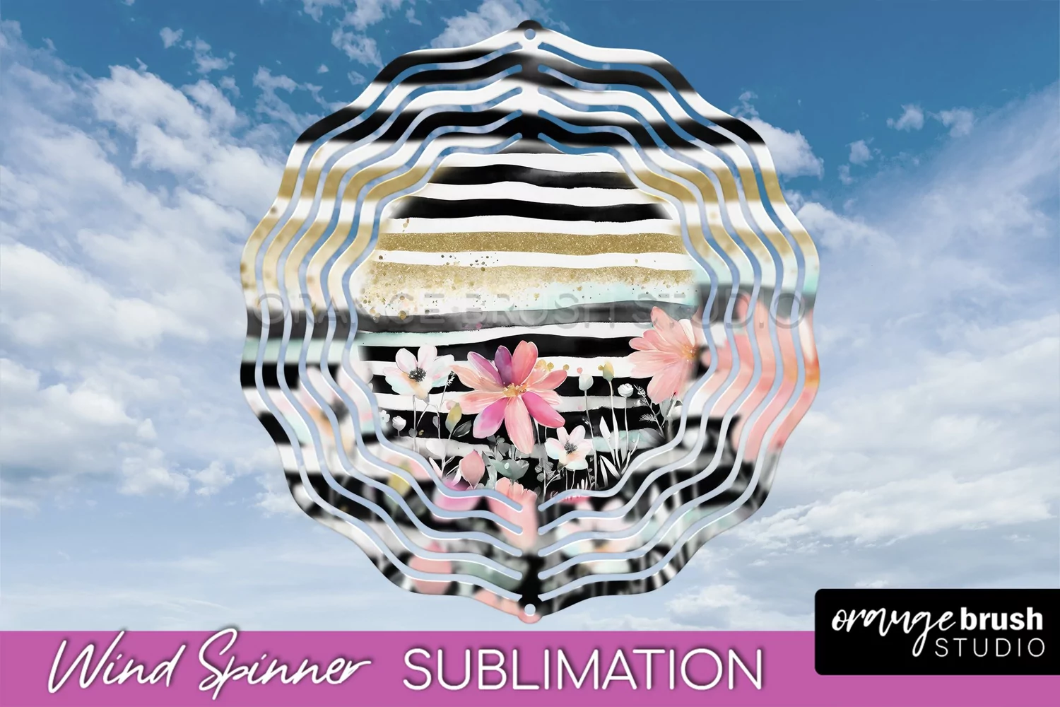 Pink Flowers Wind Spinner - Summer Wind Spinner Sublimation product image 1