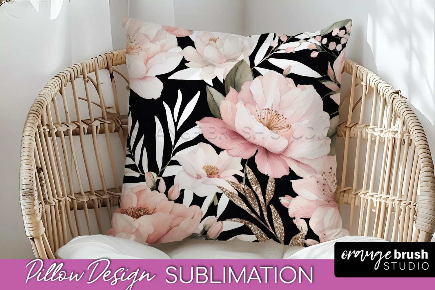 Watercolor Flowers Pillow Cover - Summer Pillow Sublimation product image 1