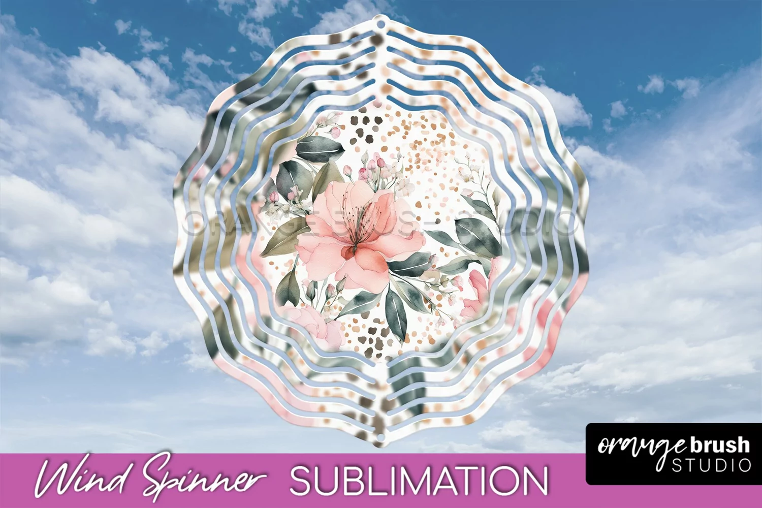 Pink Flowers Wind Spinner - Summer Wind Spinner Sublimation product image 1